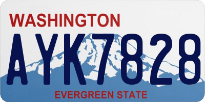 WA license plate AYK7828