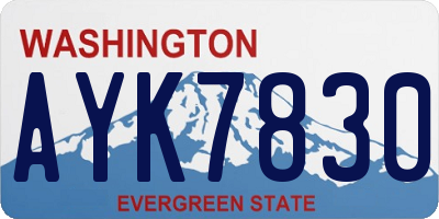 WA license plate AYK7830