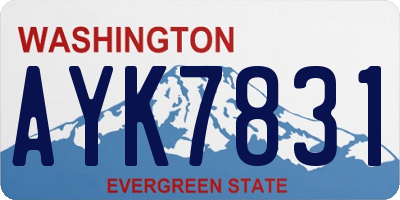 WA license plate AYK7831