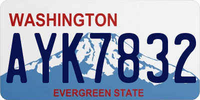 WA license plate AYK7832