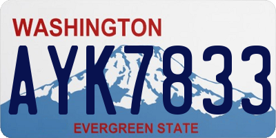 WA license plate AYK7833
