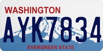 WA license plate AYK7834