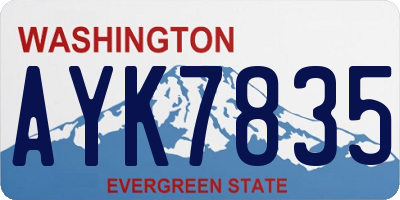 WA license plate AYK7835