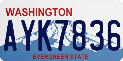 WA license plate AYK7836