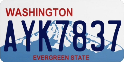 WA license plate AYK7837