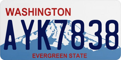 WA license plate AYK7838