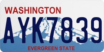 WA license plate AYK7839