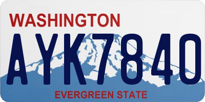 WA license plate AYK7840