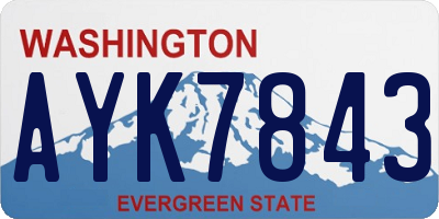 WA license plate AYK7843
