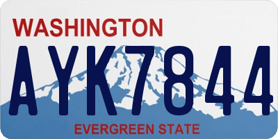 WA license plate AYK7844