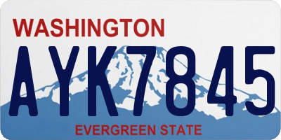 WA license plate AYK7845