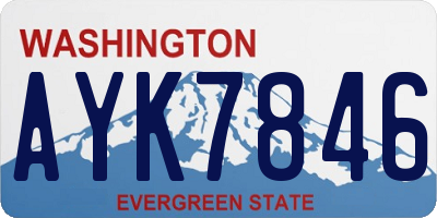 WA license plate AYK7846