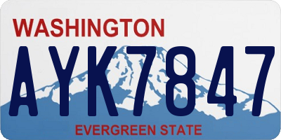 WA license plate AYK7847