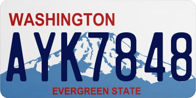 WA license plate AYK7848
