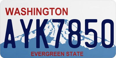 WA license plate AYK7850