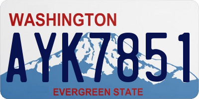WA license plate AYK7851