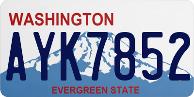 WA license plate AYK7852