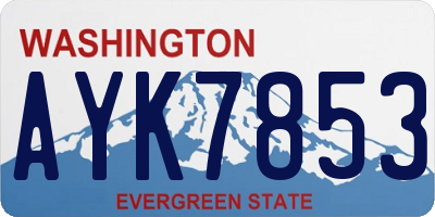 WA license plate AYK7853