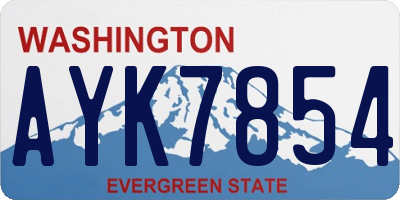 WA license plate AYK7854
