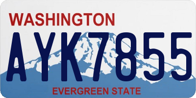 WA license plate AYK7855
