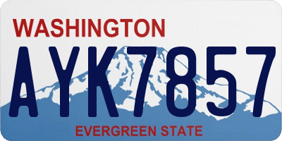 WA license plate AYK7857