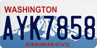 WA license plate AYK7858