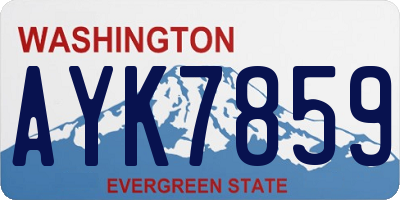 WA license plate AYK7859