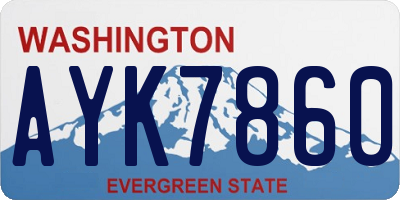 WA license plate AYK7860