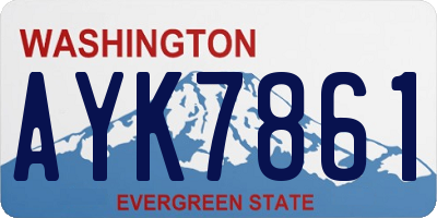 WA license plate AYK7861