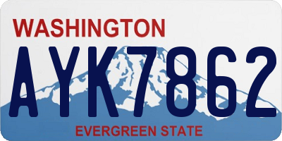 WA license plate AYK7862