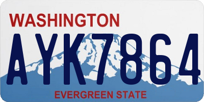 WA license plate AYK7864