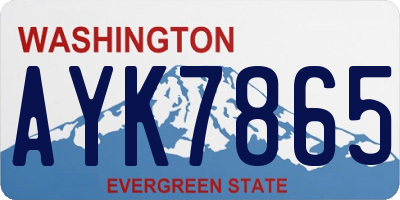 WA license plate AYK7865
