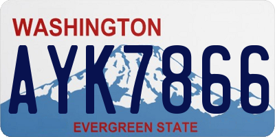 WA license plate AYK7866