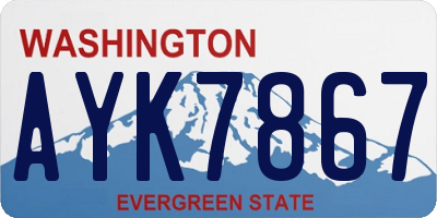 WA license plate AYK7867