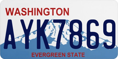 WA license plate AYK7869