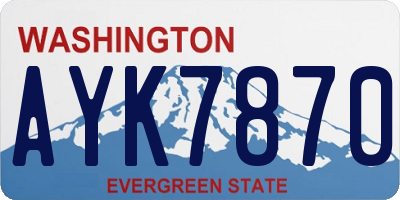WA license plate AYK7870