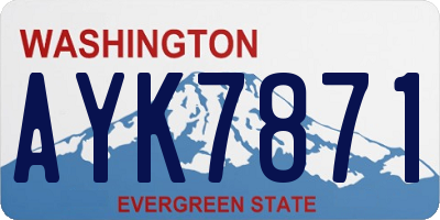 WA license plate AYK7871