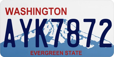 WA license plate AYK7872