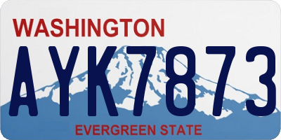 WA license plate AYK7873