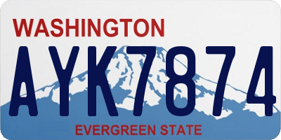 WA license plate AYK7874