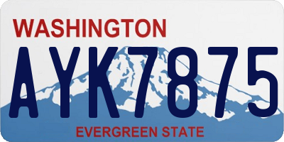 WA license plate AYK7875