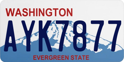 WA license plate AYK7877