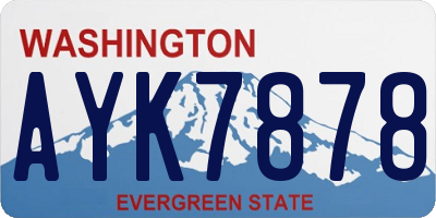 WA license plate AYK7878