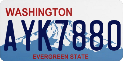 WA license plate AYK7880