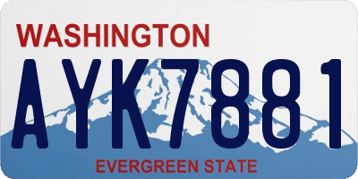 WA license plate AYK7881