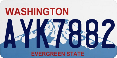 WA license plate AYK7882