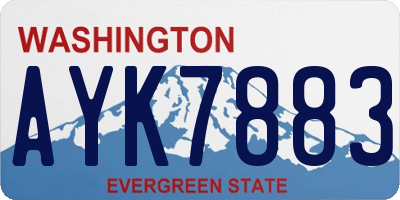 WA license plate AYK7883