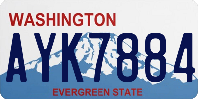 WA license plate AYK7884