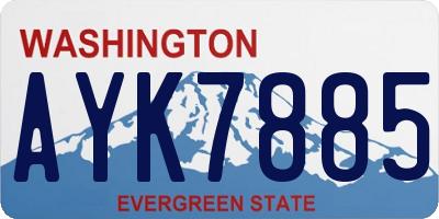 WA license plate AYK7885