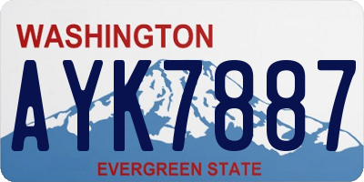 WA license plate AYK7887